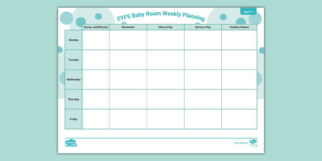 EYFS Editable Baby Room Weekly Planning Template | Twinkl