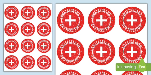 Switzerland Passport Stamp Cut Outs Role Play Geography