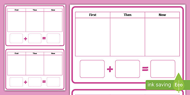  EYFS Maths First Then Now Addition Story Template
