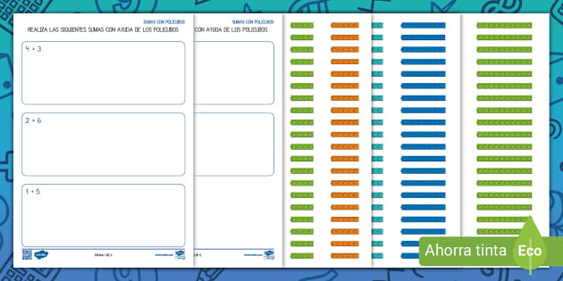 Ficha De Actividad Sumas Con Policubos Teacher Made 0215