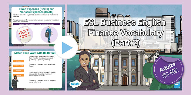 ESL Business English: Finance Vocabulary 2 [Adults, B1-B2]