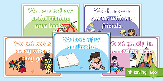 👉 Reading Area Rules Display Posters | KS1 Resources