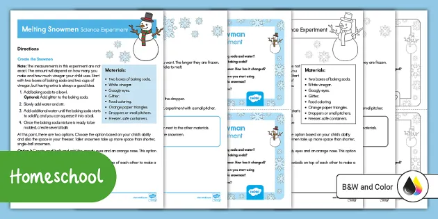 ❄️ Exploding Snowman Expeirment - Winter Science Activities