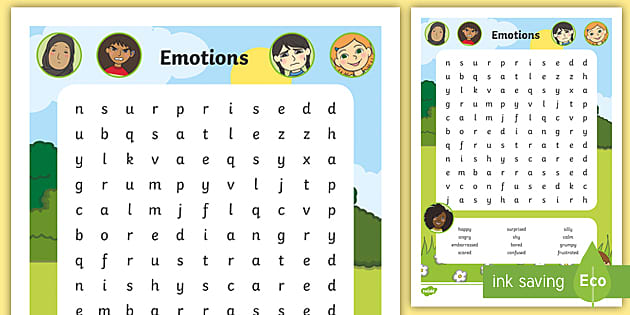 emotions word search teacher made