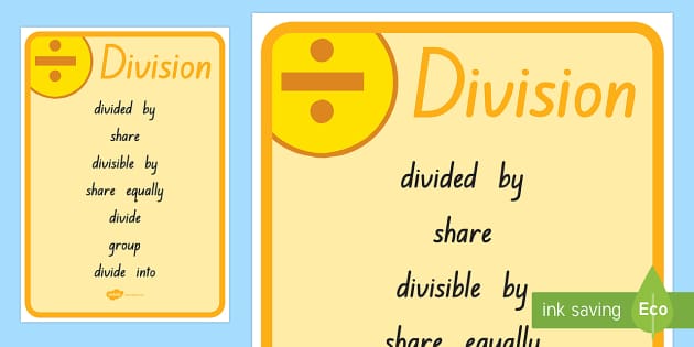 Division Vocabulary Poster (professor feito) - Twinkl