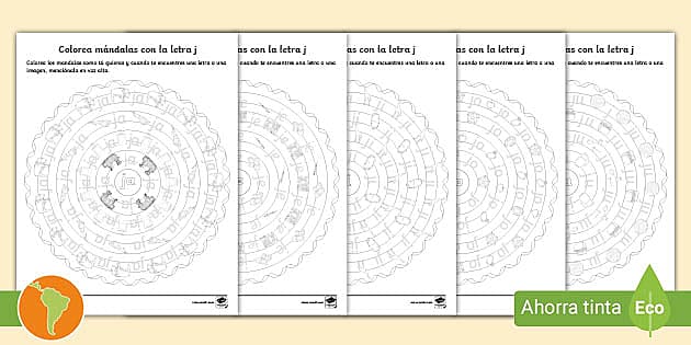 Colorear Mandalas Con La Letra J Teacher Made