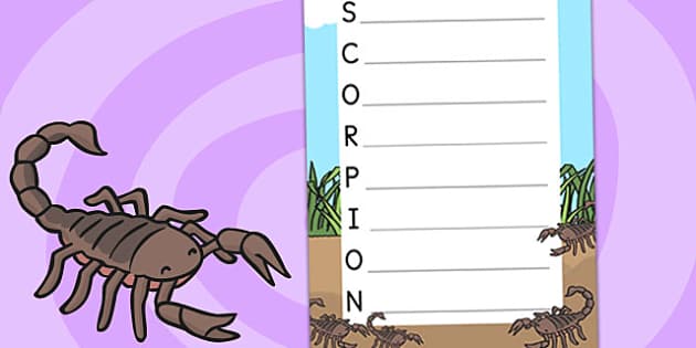 Minibeasts Acrostic Poem Scorpion - Twinkl