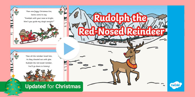 Rudolph the Red Nosed Reindeer Song PowerPoint - Twinkl