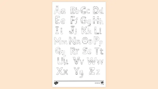 FREE! - Free Printable Alphabet Page Colouring