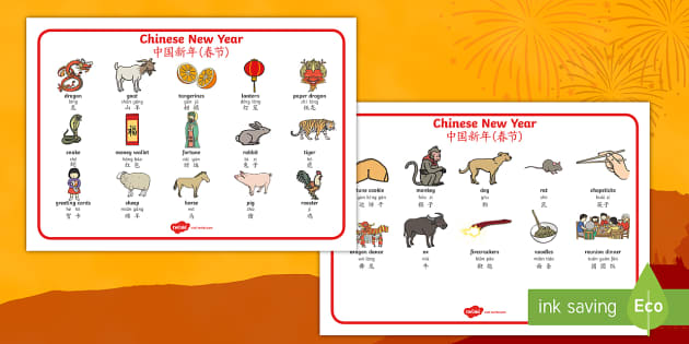 chinese new year word mat