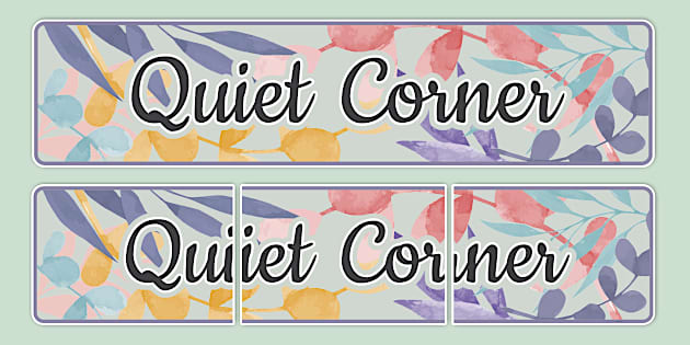 Colourful Botanical Themed Quiet Corner Display Banner
