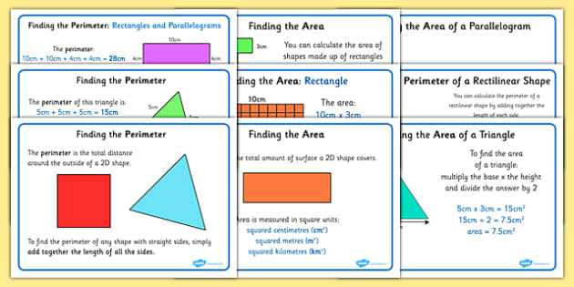 Area And Perimeter Display Posters - Area And Perimeter