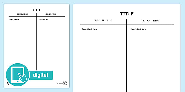 Editable T Chart Template Planning Resources Twinkl USA