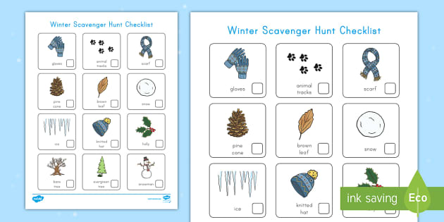 Winter Scavenger Hunt Activity Teacher Made