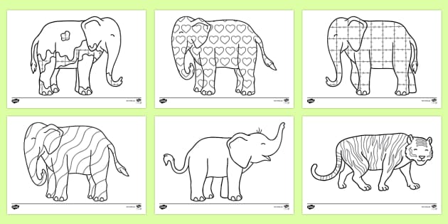 Download Colouring Sheets to Support Teaching on Elmer (teacher made)