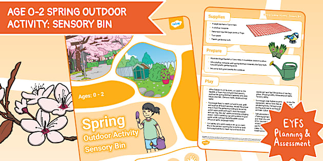 Ages 0 - 2 Outdoor Learning Spring Sensory Bin