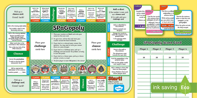 Year 6 SPaGopoly with the SPaG Samurai Game (teacher made)