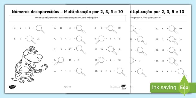 Tabuada: multiplicação, divisão, adição e subtração - Matemática Básica