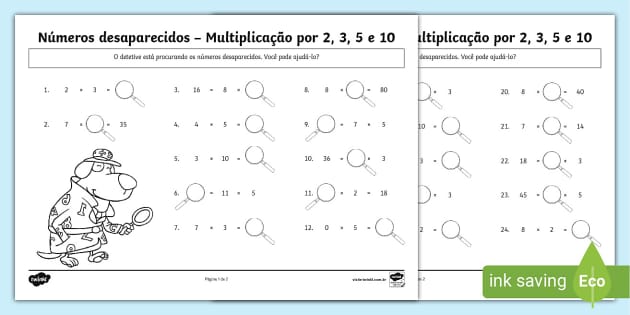 VOCÊ SABE MULTIPLICAR? - 5º ano