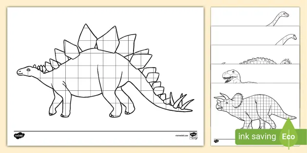 dinosaur mosaic coloring pages to print