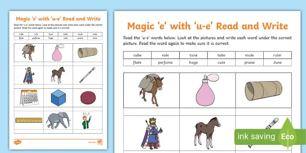 Magic E With U E Read And Write Worksheet Teacher Made