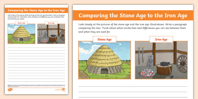 Comparing the Stone Age to the Iron Age Worksheet - Twinkl