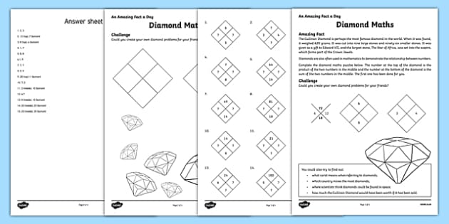 Diamond Maths Worksheet / Worksheet worksheet Twinkl
