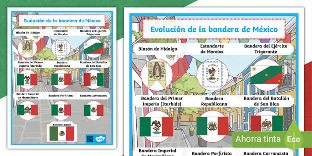 Cartel: Evolución de la bandera de México (teacher made)