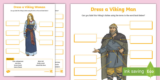 Viking Clothing Labelling Activity Sheet - KS2 - History