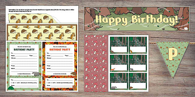 Woodland Wrapping Paper  Twinkl Party (teacher made)