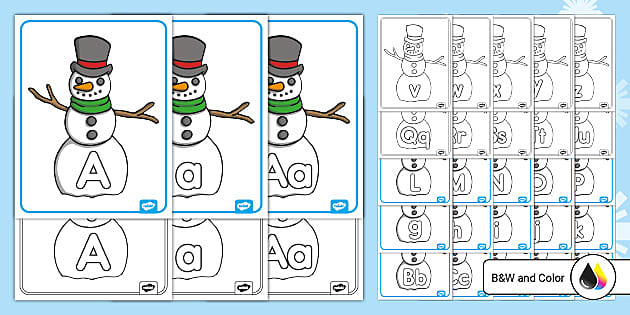 Snowman Alphabet Cards - Twinkl