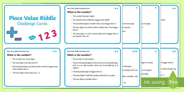 FREE Place Value Maths Riddles For Kids teacher Made 