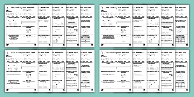 First Grade March Morning Work Bundle (teacher made)
