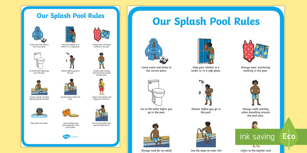 Pool Rules Posters