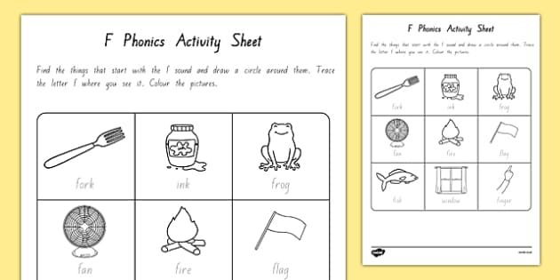 f Phonics Worksheet / Worksheet (teacher made)