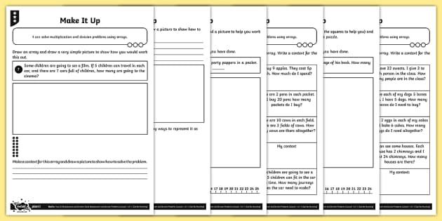 Using Arrays Differentiated Worksheet / Worksheets - Twinkl