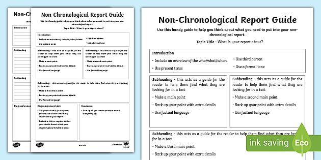 Narrow Lined Non-Chronological Report Template and Guide