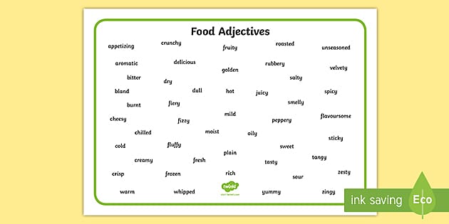 food-adjectives-word-mat-teacher-made