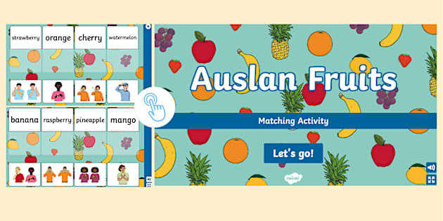 Auslan Fruits Interactive Matching Activity Teacher Made