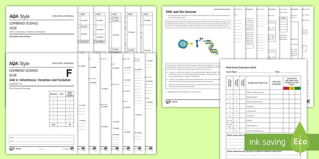 GCSE Inheritance, Variation And Evolution Foundation Assessment Pack