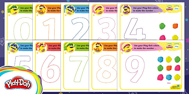 Easy To Use Number Playdough Mats: 1 to 20