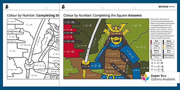 completing-the-square-colour-by-number-higher-maths