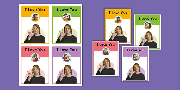 ASL I Love You Forever Photo Flash Cards