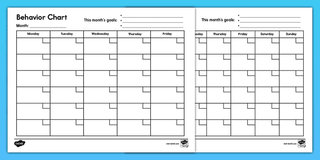 behavior chart template middle school