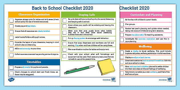 my new school checklist
