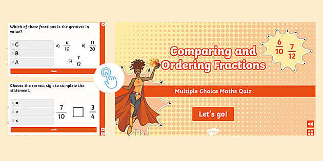 MINI QUIZ COMPARAÇÃO ENTRE FRAÇÕES #maths #matemática #math 