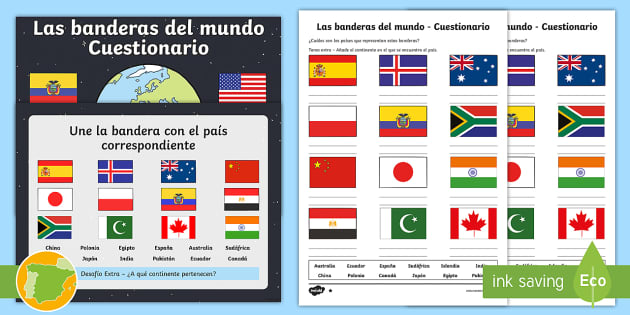 Pack de recursos: Cuestionario sobre las banderas del mundo