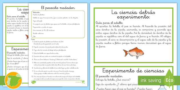 Experimento de Ciencias: El pececillo nadador