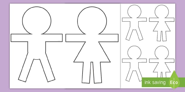 Blank Paper Doll Template  K-2 Art Learning Resources