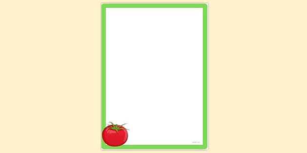 FREE! - Simple Blank Tomato Page Border | Page Borders | Twinkl